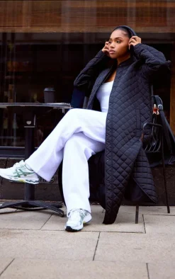 Black Maxi Quilted Coat
