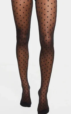 Black Medium Polka Dot Tights
