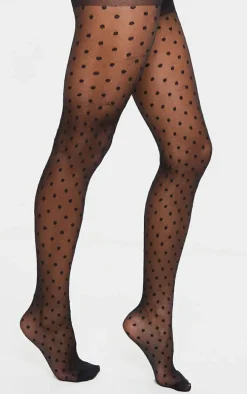 Black Medium Polka Dot Tights