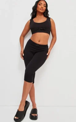 Black Mesh Bust Overlay Crop Top