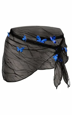 Black Mesh Butterfly Detail Beach Sarong