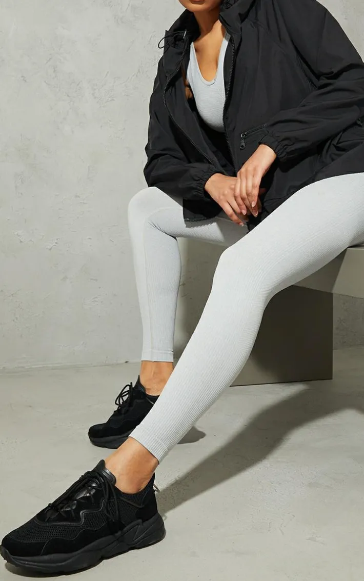 Black Mesh Contrast Lace Up Bubble Sole Sneakers