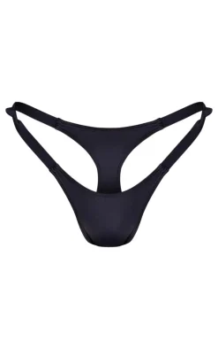 Black Micro Tanga Bikini Bottoms