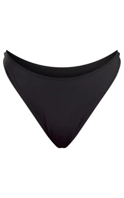 Black Microfibre Highwaist Thong