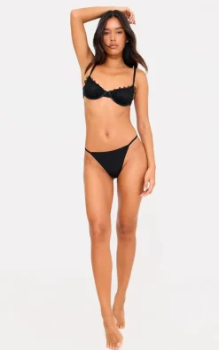 Black Microfibre Thong 3 Pack