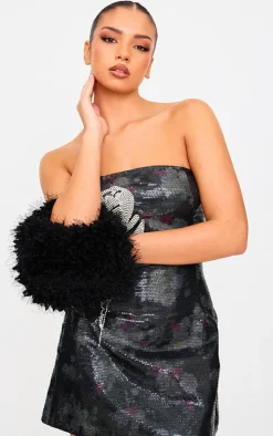 Black Mini Fluffy Handbag