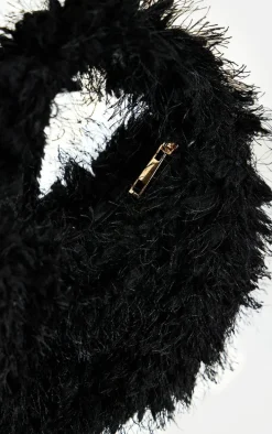 Black Mini Fluffy Handbag