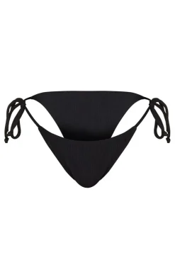 Black Mix & Match Crinkle Tie Side Bikini Bottoms