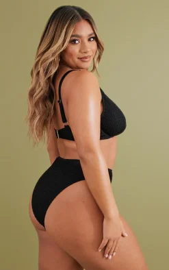 Black Mix & Match Crinkle Fuller Bust Underwired Bikini Top