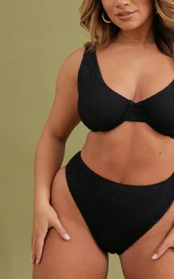 Black Mix & Match Crinkle Fuller Bust Underwired Bikini Top