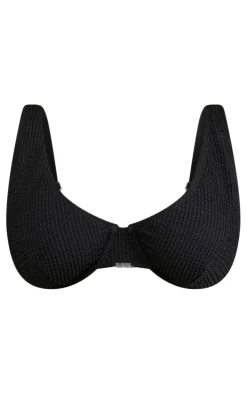 Black Mix & Match Crinkle Fuller Bust Underwired Bikini Top