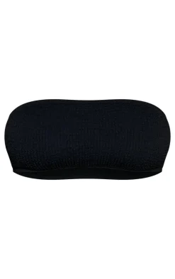 Black Mix & Match Crinkle Bandeau Bikini Top