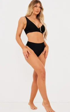 Black Mix & Match High Waisted High Leg Bikini Bottoms
