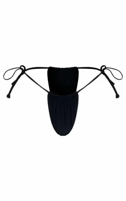 Black Mix & Match Mini Ruched Tie Side Bikini Bottoms