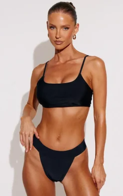 Black Mix & Match Padded Scoop Bikini Top