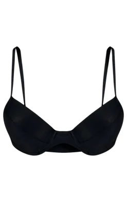 Black Mix & Match Push Up Cupped Bikini Top