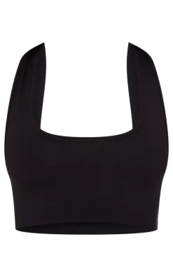 Black Modal Cotton Crop Bralet