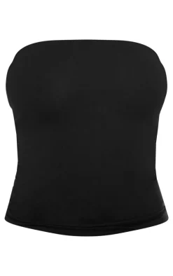 Black Modal Cotton Longline Bandeau