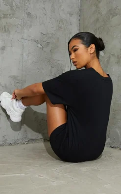 Black New York Downtown Graphic Printed T Shirt