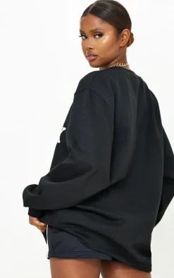 Black New York Downtown Graphic Printed Sweatshirt