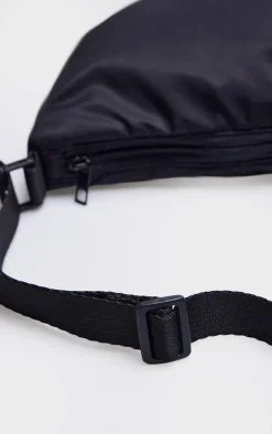 Black Nylon Simple Cross Body Bag