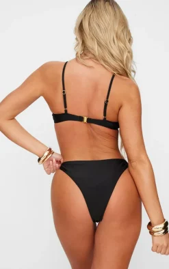 Black O Ring Detail Bikini Bottoms
