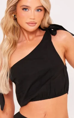 Black Off The Shoulder Crop Top
