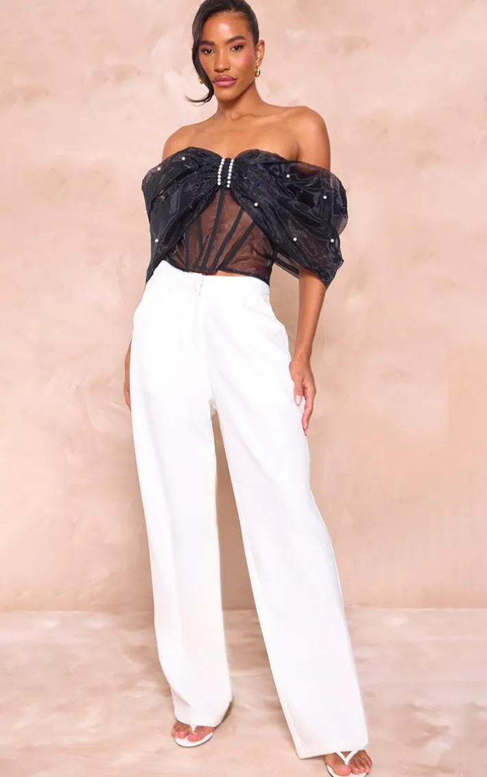 Black Organza Bow Corset