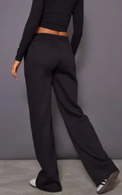 Black Oversized Drawstring Wide Leg Sweatpants