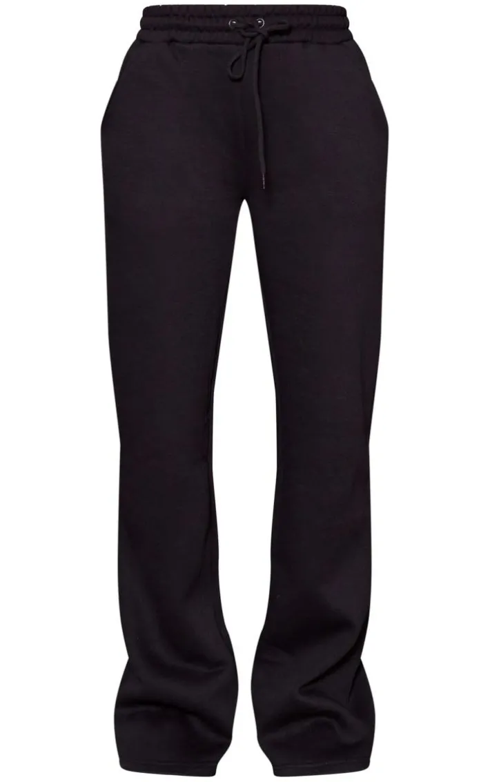 Black Oversized Drawstring Wide Leg Sweatpants