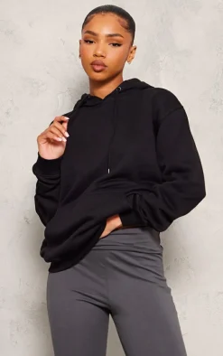 Black Oversized Fitted Hoodie