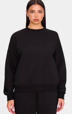 Black Oversized Long Sleeve Sweatshirt