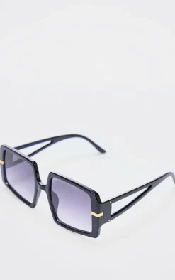 Black Oversized Square Lens Sunglasses