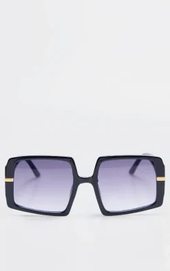 Black Oversized Square Lens Sunglasses