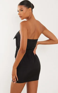 Black Parachute Cargo Zip Pocket Bodycon Dress