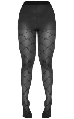 Black Patterned Tights