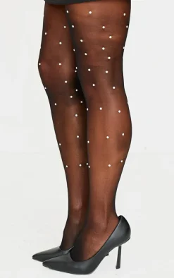 Black Pearl Detail Tights