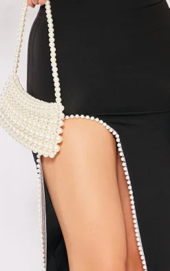 Black Pearl Thigh Trim Woven Maxi Skirt