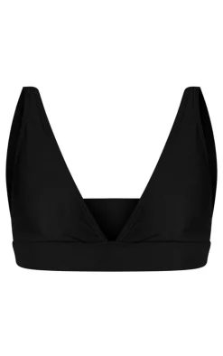Black Plunge Mix & Match Bikini Top