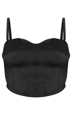 Black Pocket Detail Bengaline Corset