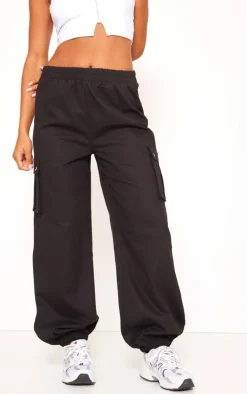 Black Pocket Detail Cargo Pants