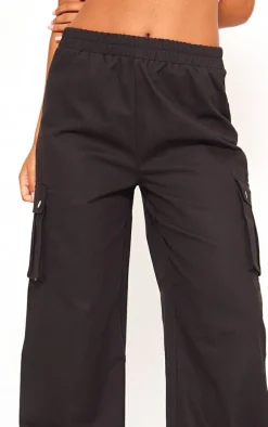 Black Pocket Detail Cargo Pants