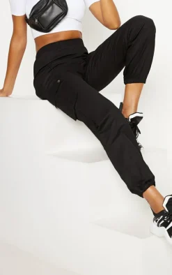 Black Pocket Detail Cargo Pants