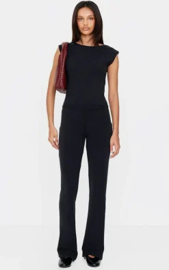 Black Premium Soft Touch Skinny Flare Pants