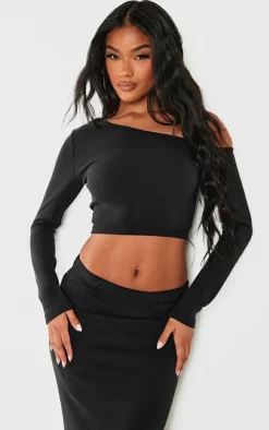 Black Premium Soft Touch Long Sleeve Top