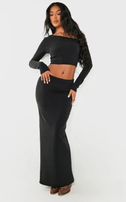 Black Premium Soft Touch Long Sleeve Top