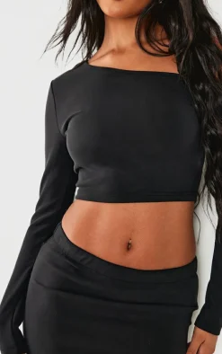 Black Premium Soft Touch Long Sleeve Top