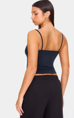 Black Premium Soft Touch Strappy Cami Top
