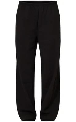 Black Premium Thin Waistband Straight Leg Sweat Sweatpants