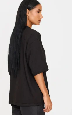 Black Print Oversize T Shirt